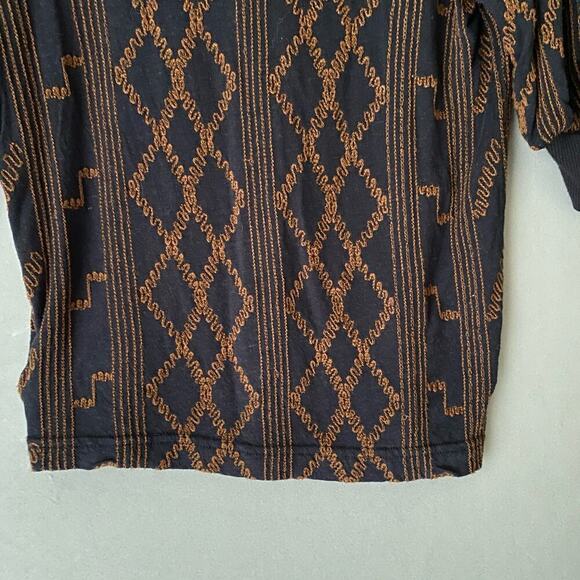 Free People sz S black copper boho prairie sweater top - Picture 9 of 9